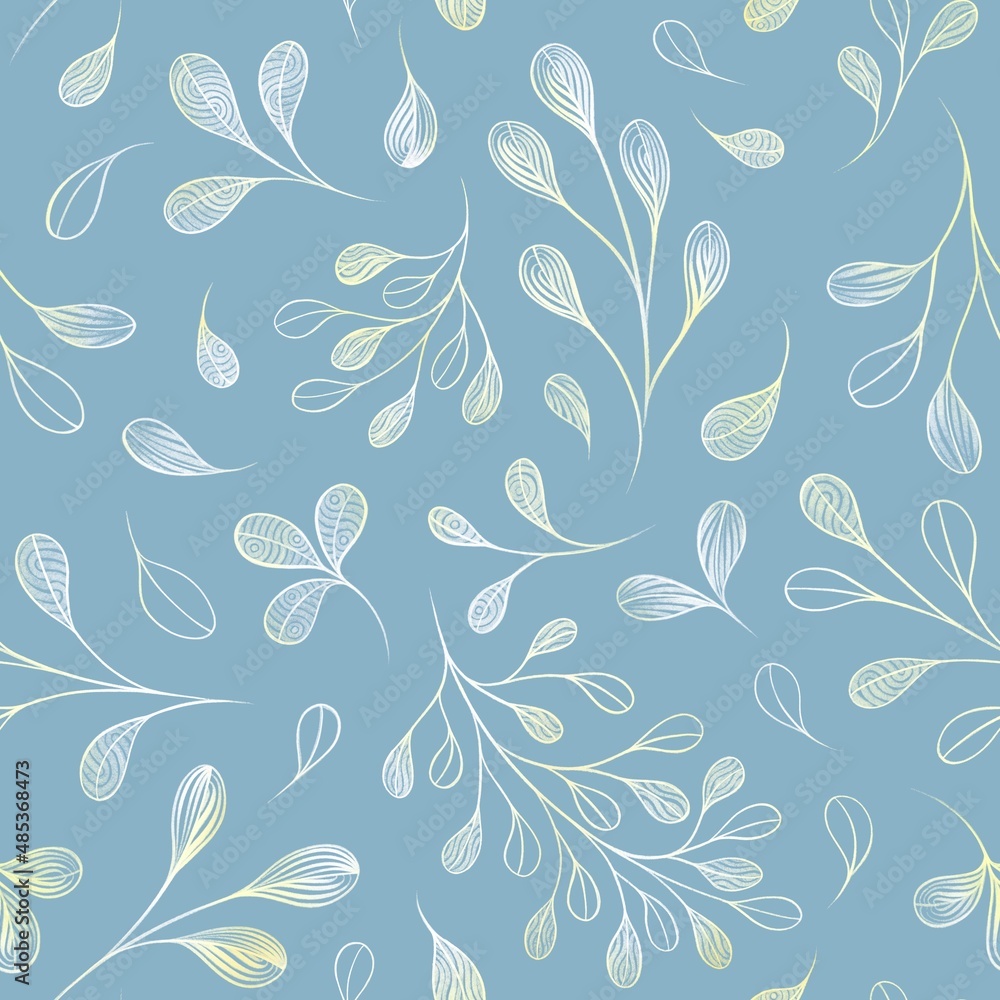 Pattern with gold flora Pattern with gold flora