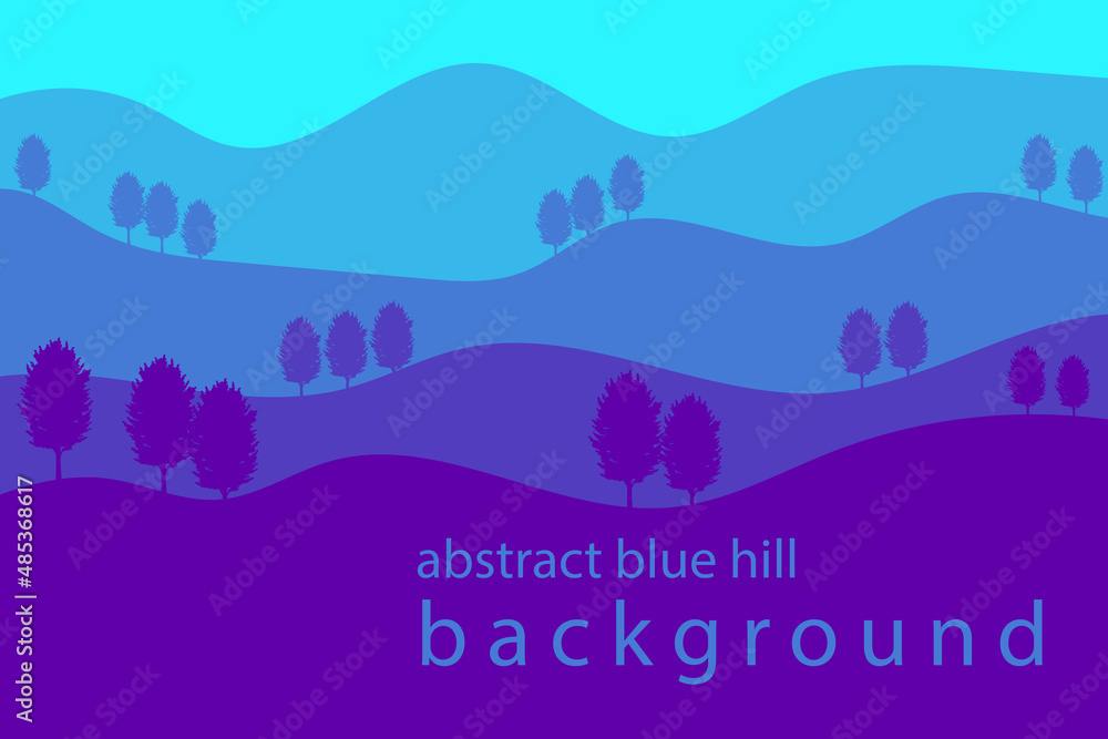 abstract blue hill background, Vector illustration concepts for social media banners and post, business presentation and report templates, marketing material, print design.