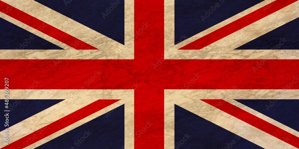 Fototapeta premium UK flag painted on old grunge paper