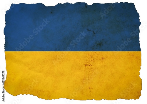 Photo Ukraine flag painted on old grunge paper
