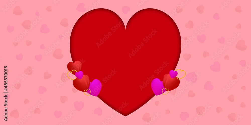 Red hears background, paper cut romantic concept. Valentine day greeting card Design. Happy valentines day text with heart shape elements in red background. Vector illustration. Red hears background, paper cut romantic concept. Valentine day greeting card Design. Happy valentines day text with heart shape elements in red background. Vector illustration.
