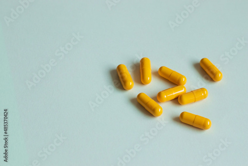 A lot of pills, medications drugs, dietary supplements. Background with pils, drugs and vitamins. High quality photo