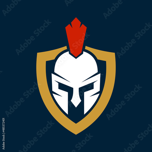 Spartan Helmet Sparta Armor Mask and logo design