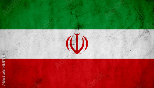 Tablou pe pânză Iran flag painted on old grunge paper