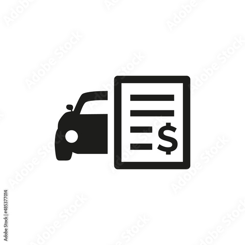 Car payment icon on white background.
