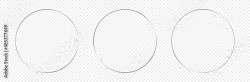 Silver glowing circle frame