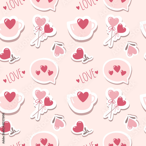 Seamless pattern for Valentine's Day. Abstract modern trendy vector graphic.