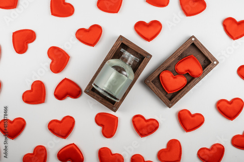 Valentine day white wood ba...