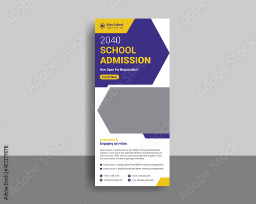 School Education Rack Card Design Template For Kids. Junior School Admission Dl Flyer Design.