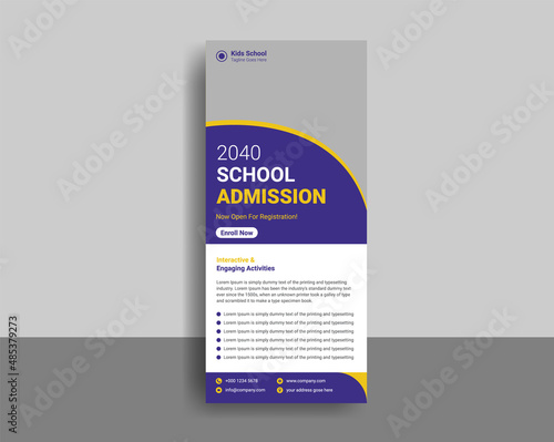 School Education Rack Card Design Template For Kids. Junior School Admission Dl Flyer Design.