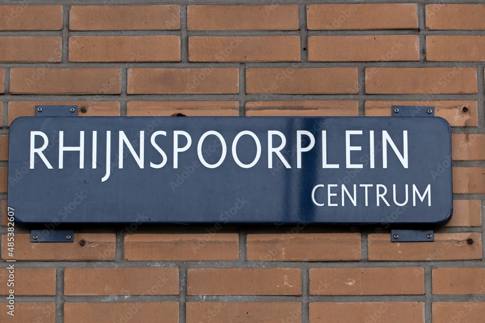 Street Sign Rhijnspoorplein At Amsterdam The Netherlands 28-1-2022
