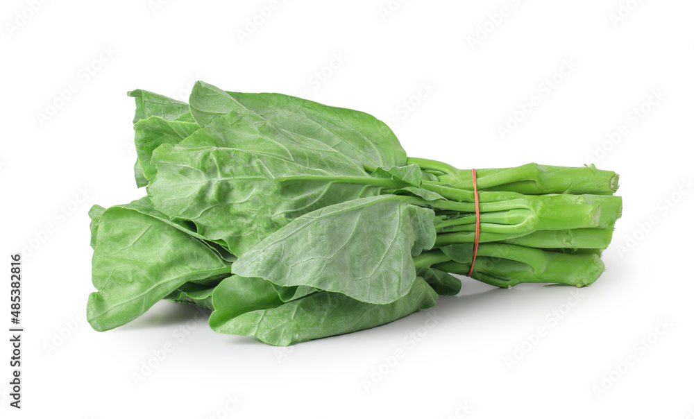 Chinese kale isolated on white background ,Green leaves of collards pattern Chinese kale isolated on white background ,Green leaves of collards pattern