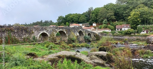 The bridge over the Tambre river at Ponte maceira, galicia, Spain 