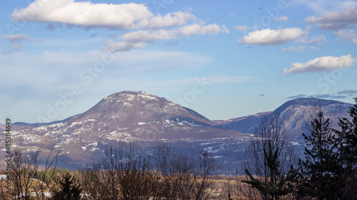 landspace of mountian with snow
