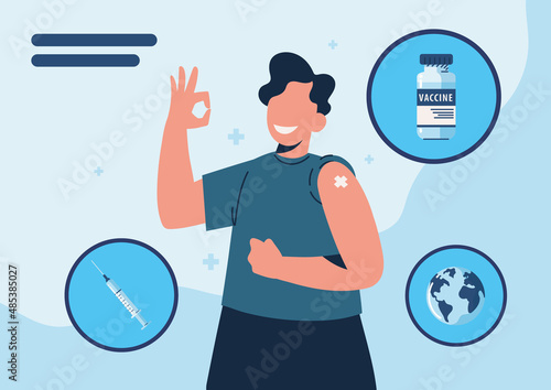 vaccinated man immunization