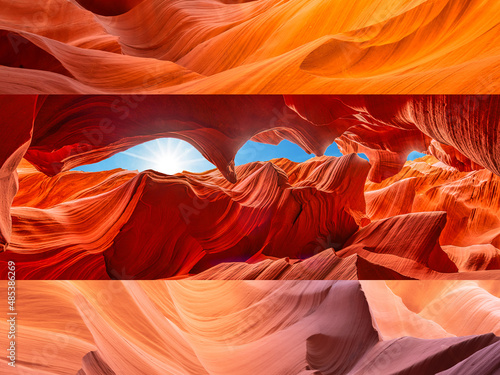 Slot Antelope Canyon - abstract background. Travel and nature concept.