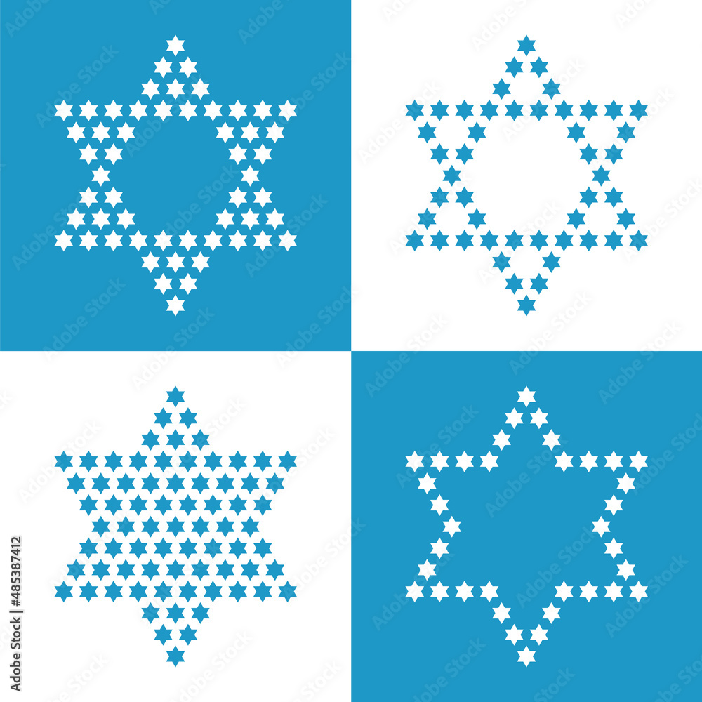 Star of David. Stylized Jewish Star. Many stars in one big star. Vector