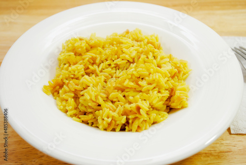 Bowl of Herb and Yellow Rice 