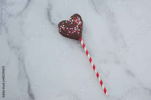 chocolate covered heart shaped marshmallow 