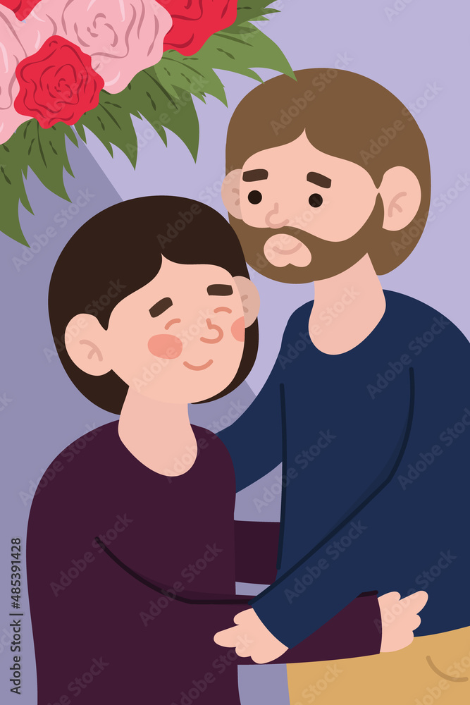Obraz premium gay couple hugging