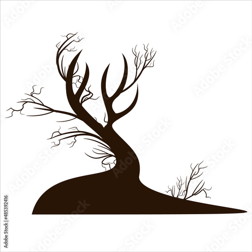 Vector image isolated on white background. Tree branch. Rostock. Tree.Concept. EPS 10