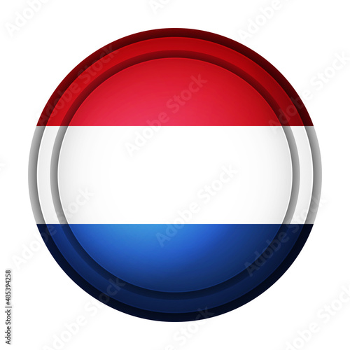 Free Download Glass light ball with flag of Netherlands. Round sphere, template icon. Dutch national symbol. Glossy realistic ball, 3D abstract vector illustration highlighted on a white background. Big bubble - GFXLoad