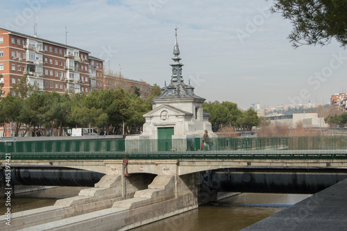 one of the locks of the Manzanares river as it passes through Madrid