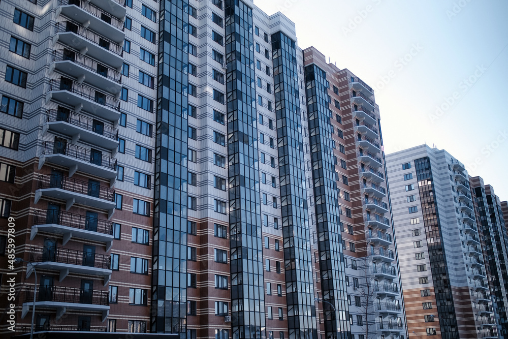 View of the new residential buildings in Voronezh, Russia.