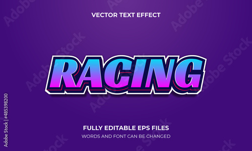 Editable 3D Text Effect Template With Racing Style