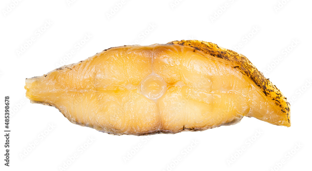 cross section of cold smoked halibut isolated cross section of cold smoked halibut isolated