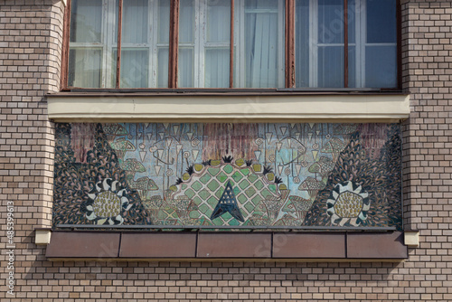 MOSCOW, RUSSIA - April 14, 2021: The exterior details of the Yaroslavsky railway station, Moscow, Russia. photo