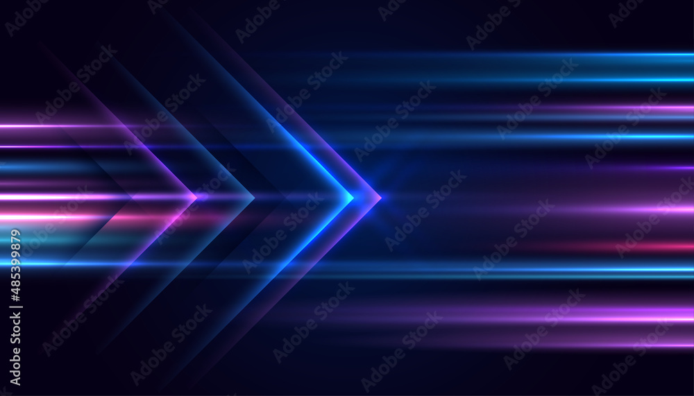 Obraz premium Modern abstract high-speed movement. Dynamic arrows flying in the background. Futuristic, technology pattern for banner or poster design background concept.