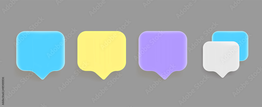 Speech bubbles set. 3d vector objects Speech bubbles set. 3d vector objects