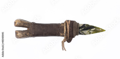 ceremonial jade dagger isolated on white background