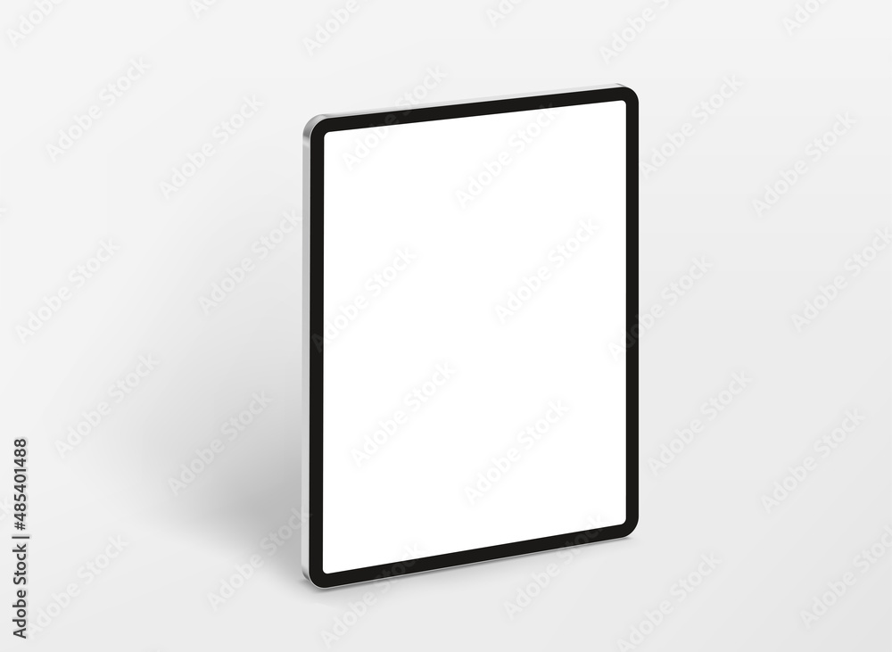 Modern tablet computer in perspective with blank screen. Realistic 3d vector illustration Modern tablet computer in perspective with blank screen. Realistic 3d vector illustration
