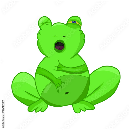 Frog with closed eye. Winking frog. frog vector.