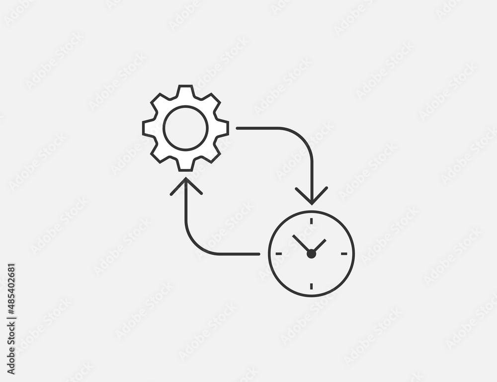 Clock, time management icon. Vector illustration. Flat design. Clock, time management icon. Vector illustration. Flat design.
