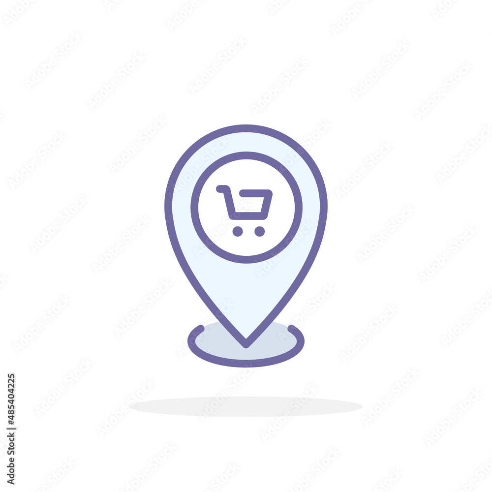 Store location icon in filled outline style. Store location icon in filled outline style.