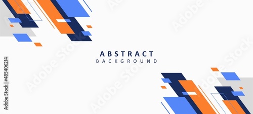 Modern elegant abstract geometric blue and orange color background vector design