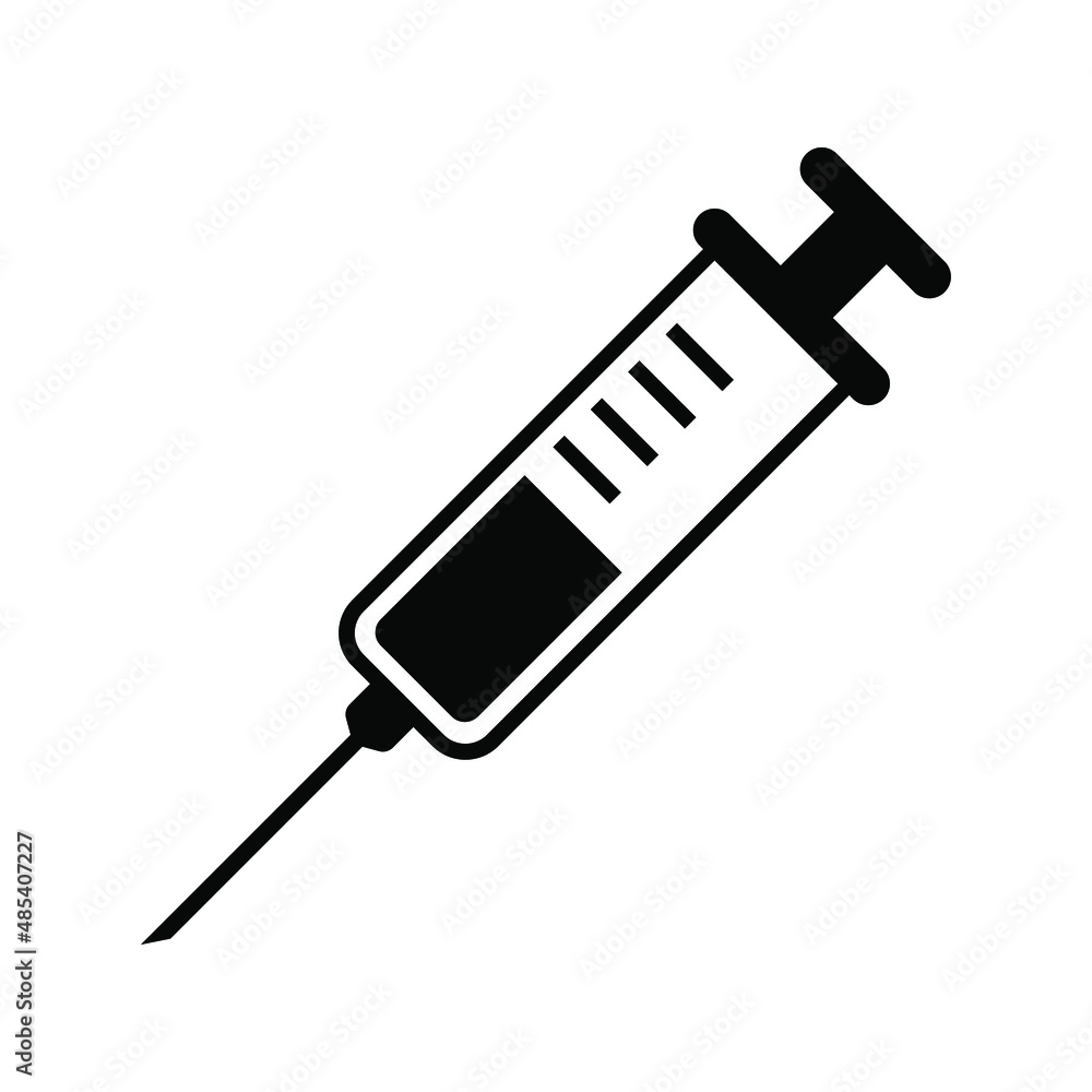 Syringe icon, injection vector icon. Syringe icon, injection vector icon.