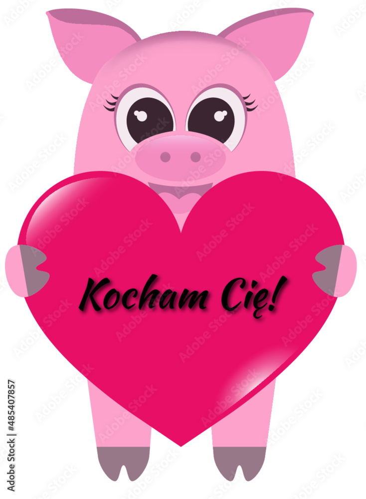 lovely piggy with heart valentine card with signature lovely piggy with heart valentine card with signature
