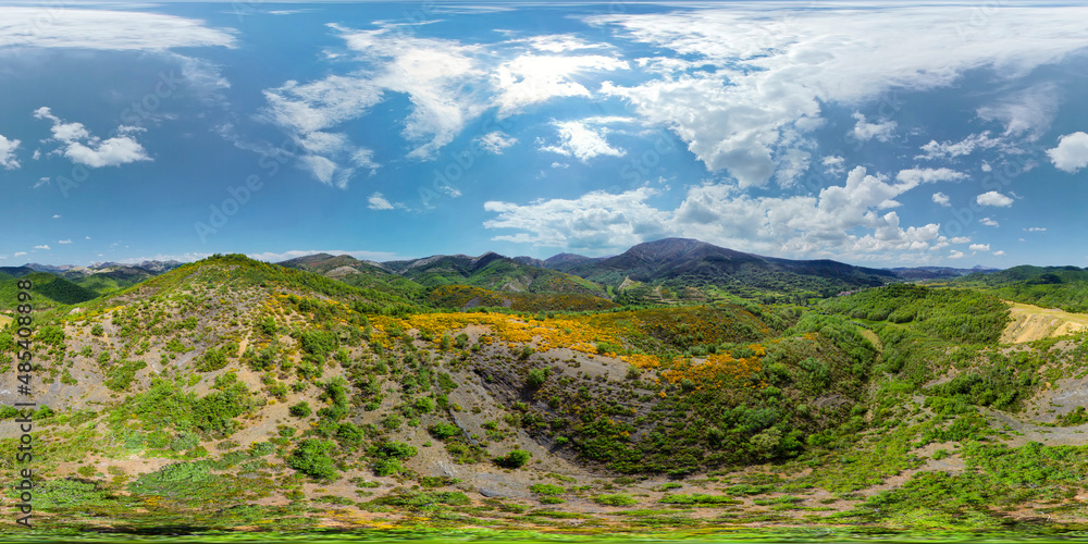 Aerial photo with my drone in yellow mountains in Prioro, Leon Aerial photo with my drone in yellow mountains in Prioro, Leon