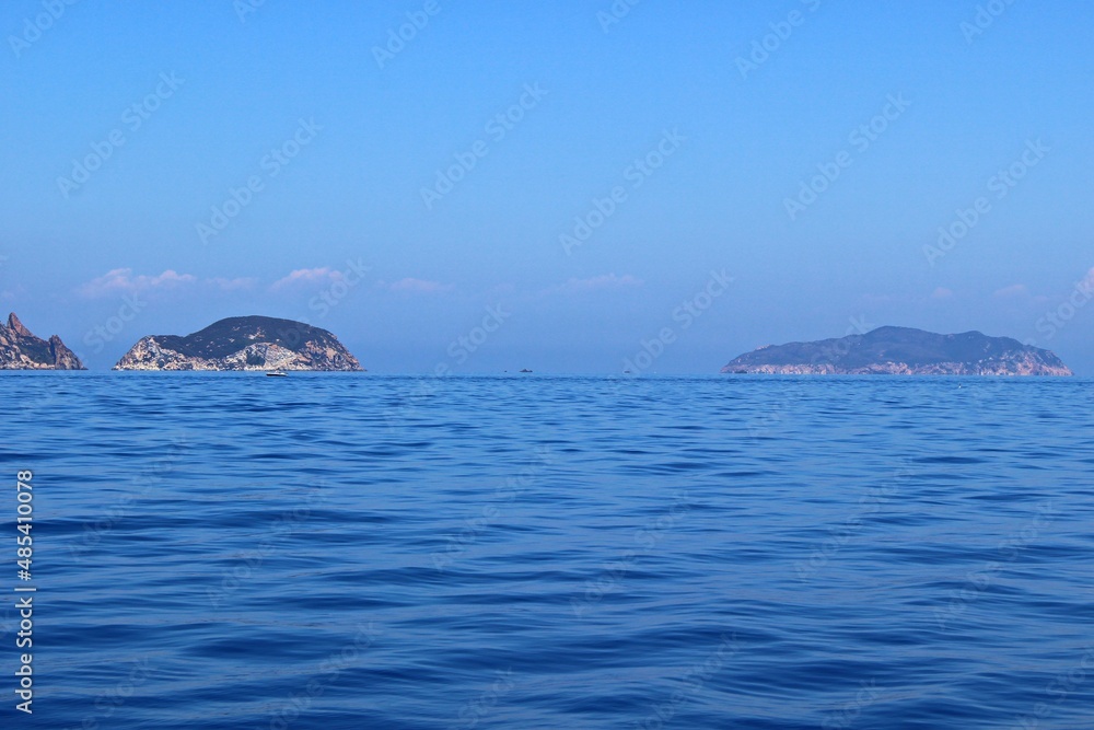 Italy, Lazio: Foreshortening of Ponza Sea.