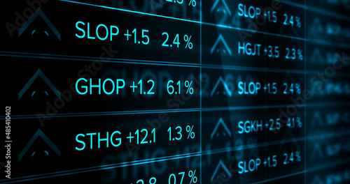Φωτογραφία Futuristic digital Stock Market Ticker Blue Version- Thriving economy ALT