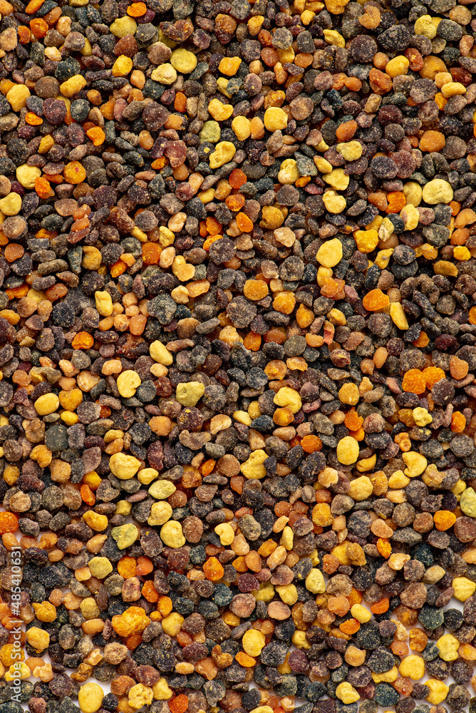 Pile of bee pollen on white Pile of bee pollen on white