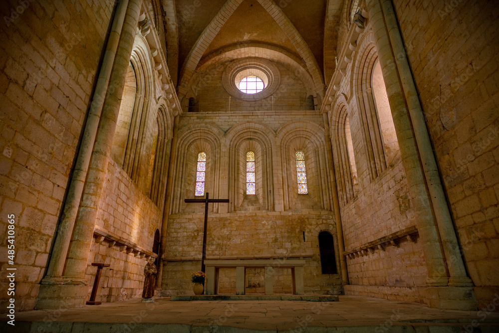 Choir of a fortified church in Perigord, France