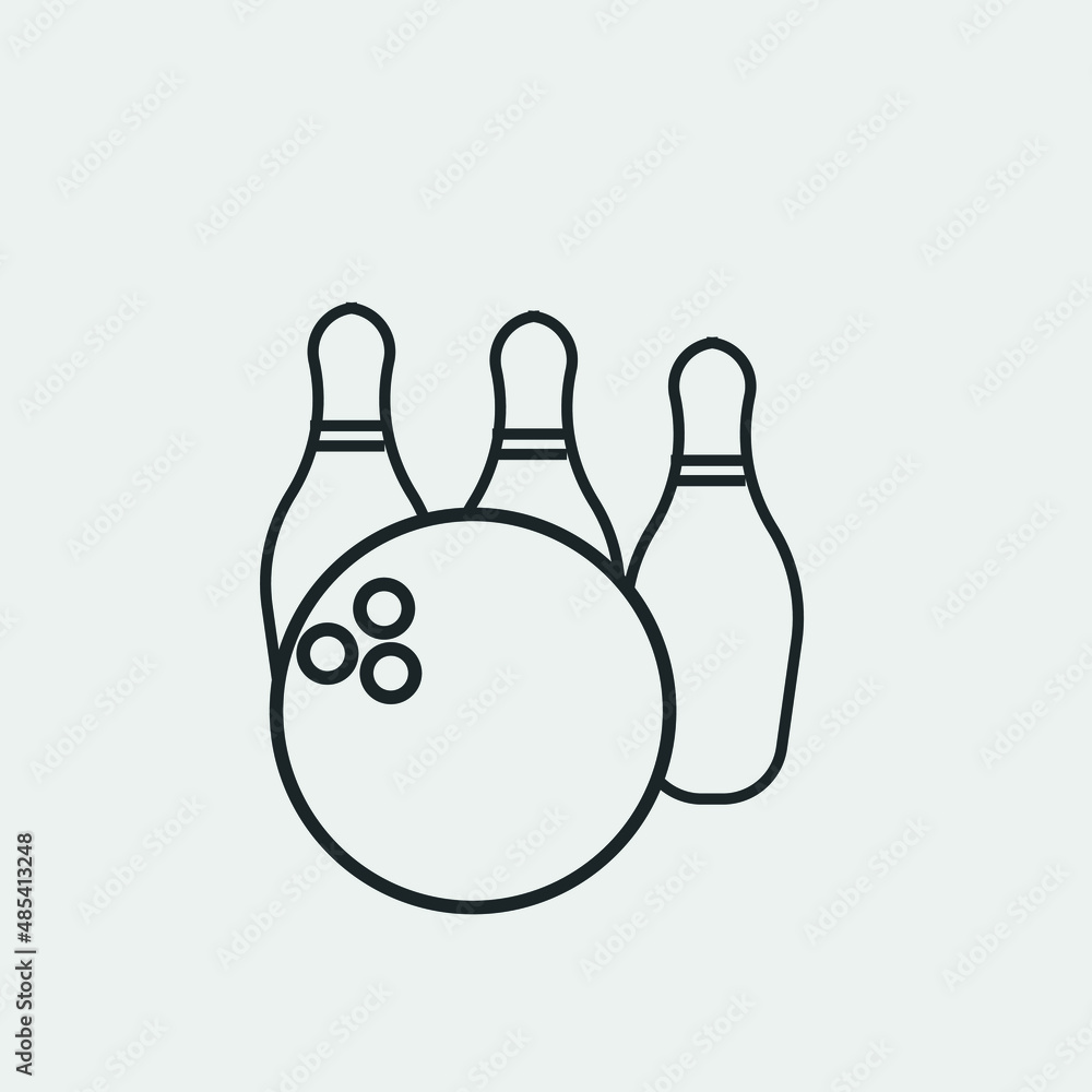 Bowling vector icon illustration sign Bowling vector icon illustration sign