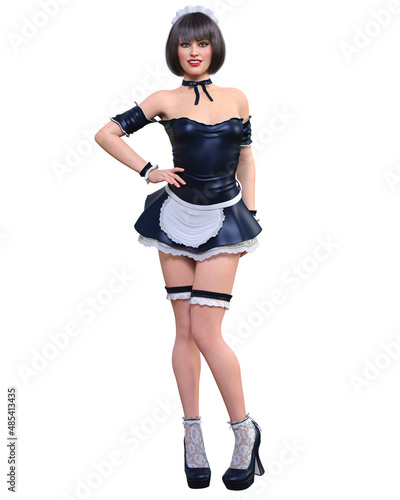 Atractive woman in maid uniform.