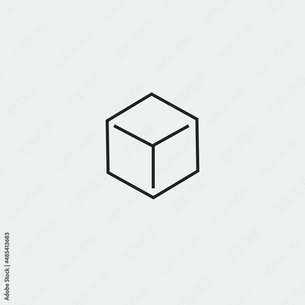 Cube box vector icon illustration sign 