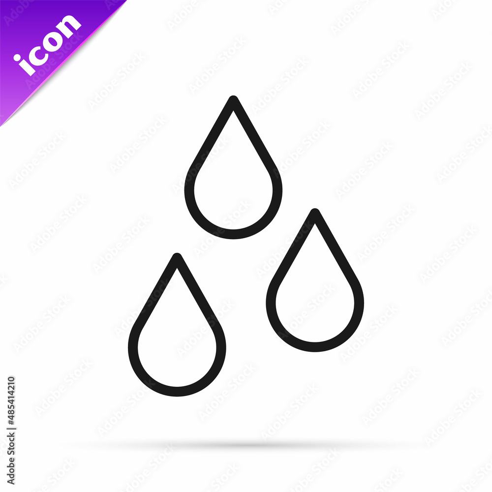 Black line Water drop icon isolated on white background. Vector Black line Water drop icon isolated on white background. Vector